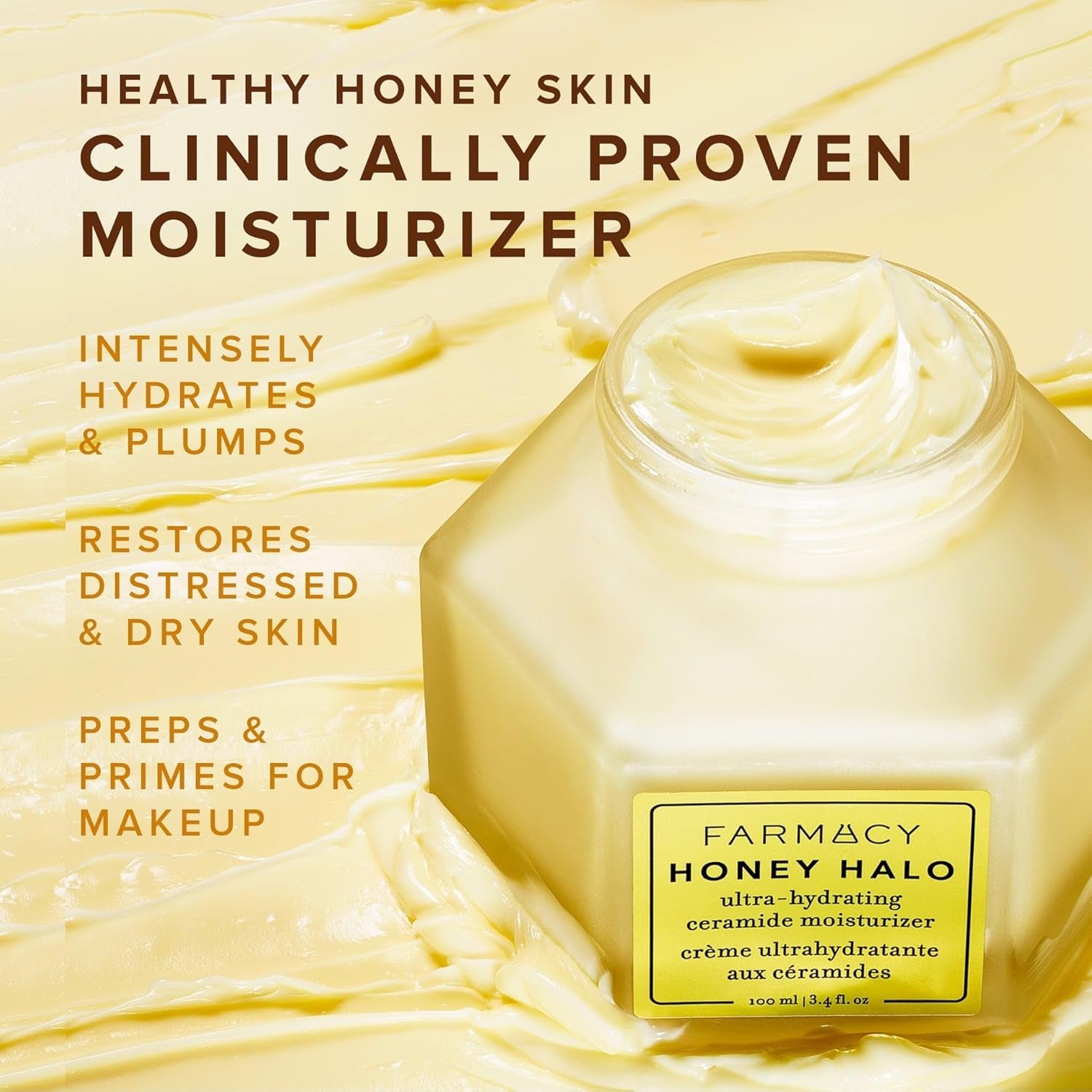 Honey Halo Ceramide Facial Moisturizer - Moisturizing Face Lotion for Dry Skin (1.7 Ounce)