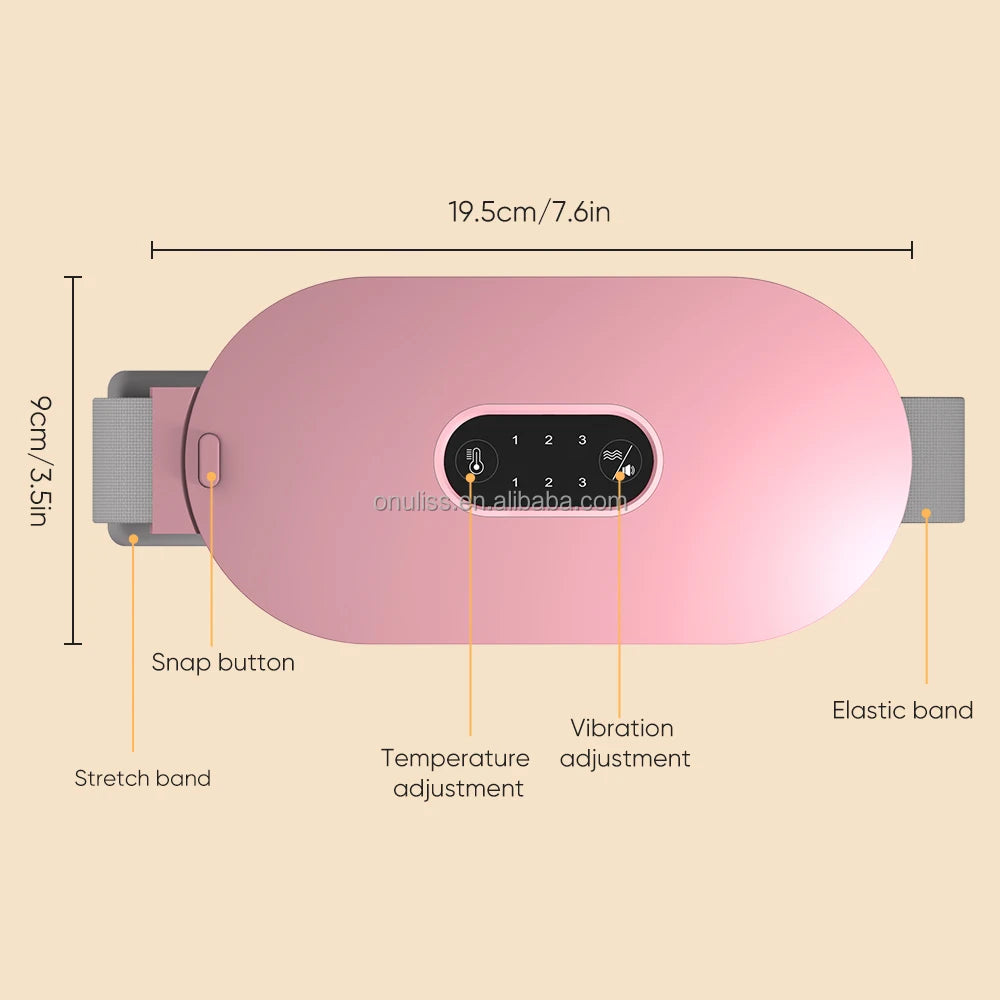 Portable Cordless Electric Belly Wrap for Waist Fast Heating Massage Belt with Vibration Function Effective Back Pain Relief