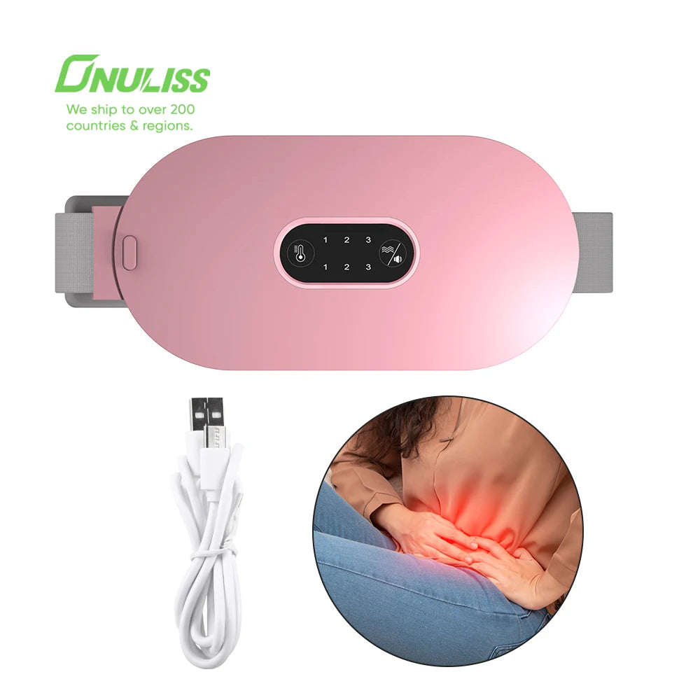 Portable Cordless Electric Belly Wrap for Waist Fast Heating Massage Belt with Vibration Function Effective Back Pain Relief
